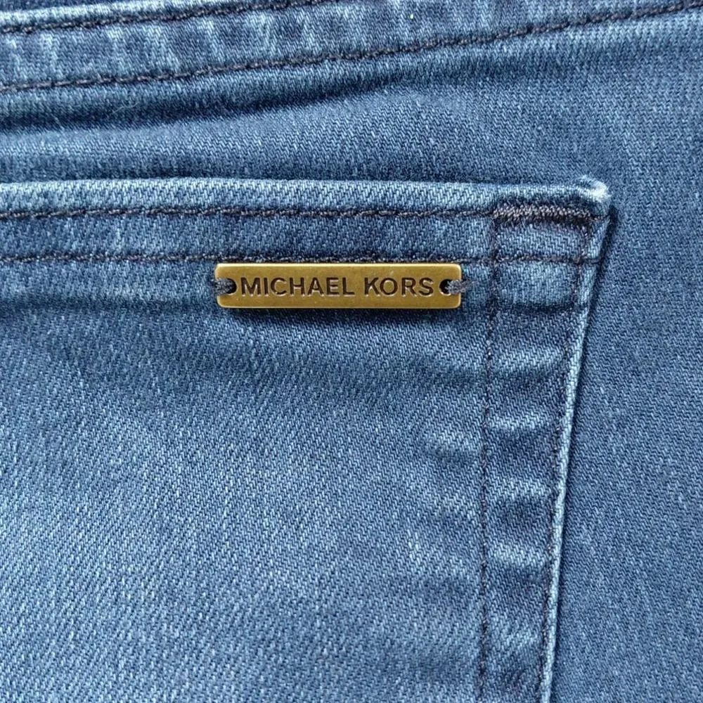 Michael Kors Blue Raw Hem Skinny Medium Wash Denim Jeans Women Size 4